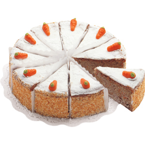 Romer's Rüebli Torte, geschnitten, tiefgekühlt, 1,3 kg Romer's Rüebli Torte, geschnitten, tiefgekühlt, 1,3 kg