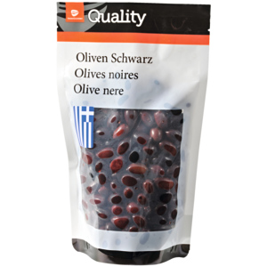 Quality Griechische Oliven, kleine Kalamata, schwarz, 600 g