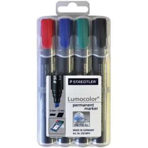 Staedtler Marker permanent, 5 mm, assortiert, Blister zu 4 Stück Staedtler Marker permanent, 5 mm, assortiert, Blister zu 4 Stück