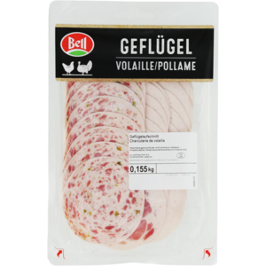 Bell Geflügel-Aufschnitt, geschnitten, Schweiz/Deutschland, 5 x 155 g