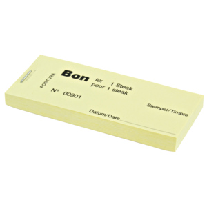 Bonblock Gutschein für 1 Steak, Pack zu 5 x 100 Stück