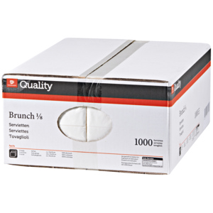 Quality Servietten Brunch, 1/8, 2-lagig, 33 x 33 cm, weiss, 10 x 100 St