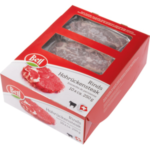 Rinds-Hohrücken Steak, tiefgekühlt, 10 x ca. 250 g Rinds-Hohrücken Steak, tiefgekühlt, 10 x ca. 250 g