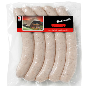 Reber Bratwurst halb/halb, 5 x 150 g Reber Bratwurst halb/halb, 5 x 150 g