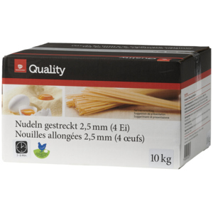 Quality Nudeln gestreckt, 4-Ei, 2,5 mm, 2 x 5 kg