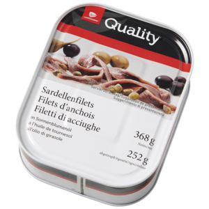Quality Sardellenfilets in Sonnenblumenöl, 368 g
