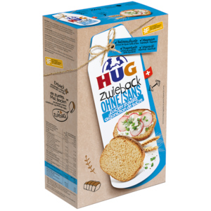 Hug Zwieback ohne Zucker, 6 x 250 g Hug Zwieback ohne Zucker, 6 x 250 g