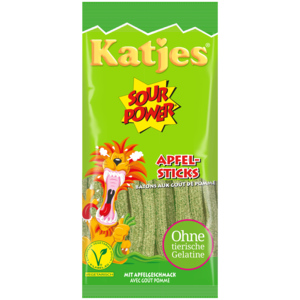 Katjes Sour Power, Apfel Sticks, 100 g
