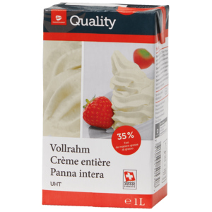 Quality Crème entière 35% UHT, 12 x 1 l