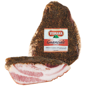 Vismara Guanciale al pepe luftgetrocknet, Italien, ca. 1,6 kg Vismara Guanciale al pepe luftgetrocknet, Italien, ca. 1,6 kg