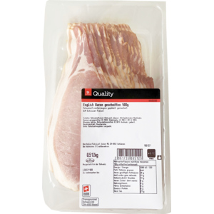 Quality English Bacon, geräuchert, geschnitten, ca. 500 g