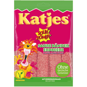 Katjes Sour Power, Erdbeerbänder, 24 x 200 g Katjes Sour Power, Erdbeerbänder, 24 x 200 g