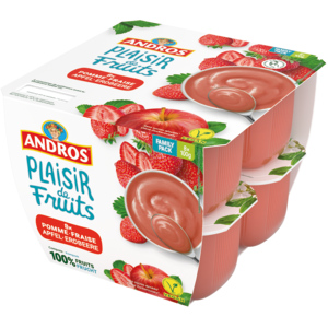Andros Plaisir de Fruits Apfel und Erdbeere, 8 x 100 g