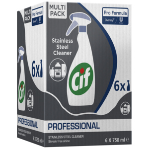 Cif Professional Edelstahl und Glas, 6 x 750 ml