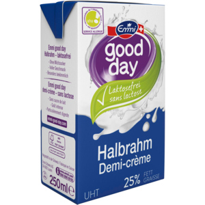 Emmi good day Halbrahm 25%, laktosefrei, UHT, 2,5 dl