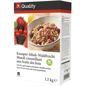 Quality Knusper Müesli Waldfrüchte, 1,5 kg Quality Knusper Müesli Waldfrüchte, 1,5 kg