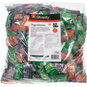 Quality Fairtrade, Max Havelaar, Napolitains, assortiert, ca. 600 x 5 g Quality Fairtrade, Max Havelaar, Napolitains, assortiert, ca. 600 x 5 g
