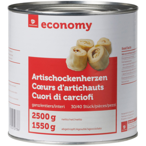 Economy Artischockenherzen, ganz, 30/40, 6 x 2,5 kg Economy Artischockenherzen, ganz, 30/40, 6 x 2,5 kg
