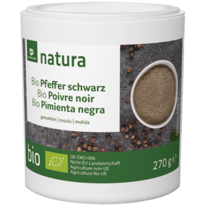 Natura Bio Pfeffer schwarz gemahlen, 270 g Natura Bio Pfeffer schwarz gemahlen, 270 g