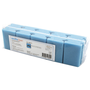Padschwamm mit Griffleiste, 95 x 70 x 43 mm, kratzfrei, blau - weiss, 10 St