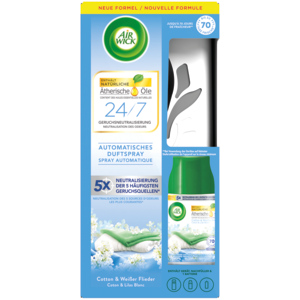 Airwick Freshmatic Max Starter-Set mit Nachfüller Cotton und Weisser Flieder Airwick Freshmatic Max Starter-Set mit Nachfüller Cotton und Weisser Flieder
