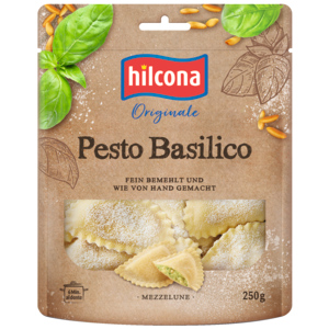 Hilcona Mezzelune Pesto Basilikum, 250 g Hilcona Mezzelune Pesto Basilikum, 250 g
