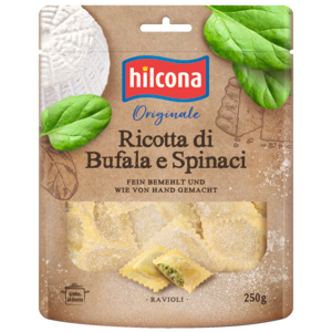 Hilcona Ravioli Ricotta di Bufala e Spinaci, 250 g Hilcona Ravioli Ricotta di Bufala e Spinaci, 250 g