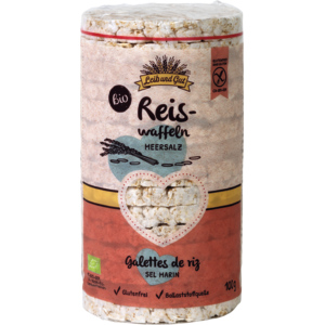 Leib und Gut Bio Reiswaffeln mit Meersalz ohne Sesam, 3 x 100 g