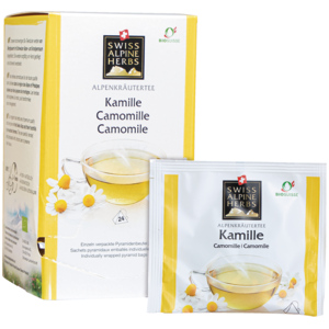 Swiss Alpine Herbs Bio Knospe Suisse Tee Kamille, 24 x 1 g Swiss Alpine Herbs Bio Knospe Suisse Tee Kamille, 24 x 1 g
