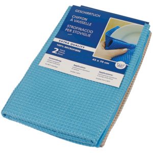 In/Out Microfaser Geschirrtuch, türkis / cement, 2 St In/Out Microfaser Geschirrtuch, türkis / cement, 2 St