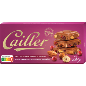 Cailler Milch / Cranberries / Mandeln / Haselnuss, 2 x 200 g
