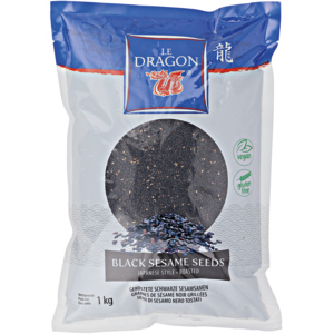 Le Dragon Sesamsamen schwarz, geröstet, 1 kg Le Dragon Sesamsamen schwarz, geröstet, 1 kg