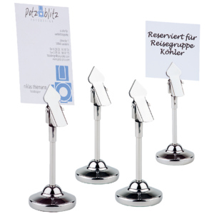 APS Tischkartenhalter, 4 er Set, inklusive 20 schwarzen Beschriftungskarten