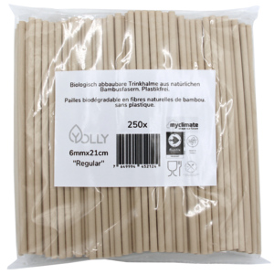 Trinkhalm Yolly Bambusfaser, Natur, 21 cm, Ø 6 mm, kompostierbar, Pack zu 250 Stück Trinkhalm Yolly Bambusfaser, Natur, 21 cm, Ø 6 mm, kompostierbar, Pack zu 250 Stück