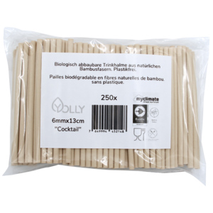 Trinkhalm Yolly Bambusfaser, Natur, 13 cm, Ø 6 mm, kompostierbar, Pack zu 250 Stück Trinkhalm Yolly Bambusfaser, Natur, 13 cm, Ø 6 mm, kompostierbar, Pack zu 250 Stück