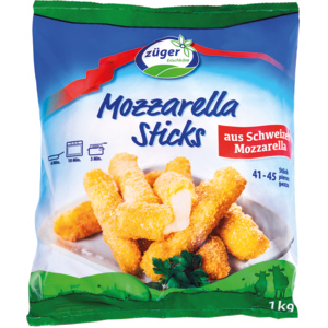 Züger Mozzarella Sticks, TK, 6 x 1 kg