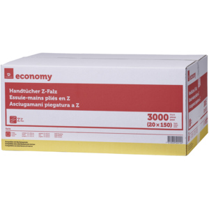 Economy Handtuch, Z-Falz, rec., 1-lagig, weiss, 15 x 200 St Economy Handtuch, Z-Falz, rec., 1-lagig, weiss, 15 x 200 St