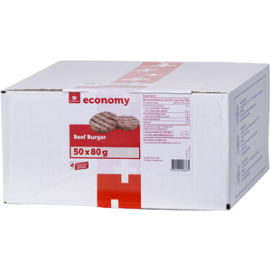 Economy Beefburger Gastro, tiefgekühlt, 50 x 80 g Economy Beefburger Gastro, tiefgekühlt, 50 x 80 g