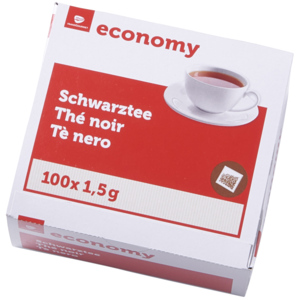 Economy Schwarztee, ohne Faden, 100 Beutel