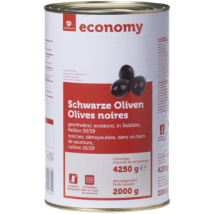 Economy Oliven schwarz entsteint, 4,25 kg Economy Oliven schwarz entsteint, 4,25 kg