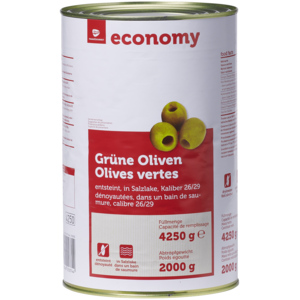 Economy Oliven grün entsteint, 4,25 kg