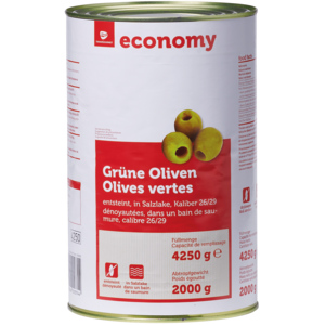 Economy Oliven grün entsteint, 3 x 4,25 kg Economy Oliven grün entsteint, 3 x 4,25 kg