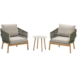 Lugano Lounge 3-teilig, 2 Sessel mit Kissen, 1 Tisch,