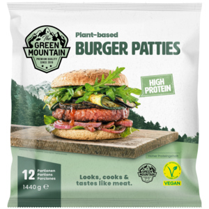 The Green Mountain Plant-based Burgeralternative, tiefgekühlt, 24 x 120 g
