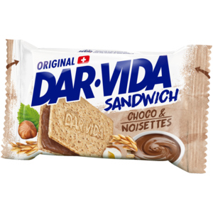 Dar-Vida Sandwich Choco & Haselnusscrème, 1 Pocket-Pack, 16 x 65 g Dar-Vida Sandwich Choco & Haselnusscrème, 1 Pocket-Pack, 16 x 65 g