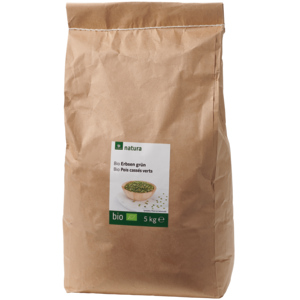 Natura Bio Erbsen grün halbiert, 5 kg Natura Bio Erbsen grün halbiert, 5 kg