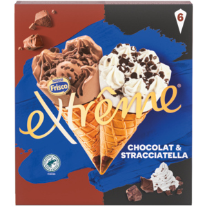 Frisco Extrême Cornets Stracciatella Chocolat, 6 x 145 ml Frisco Extrême Cornets Stracciatella Chocolat, 6 x 145 ml