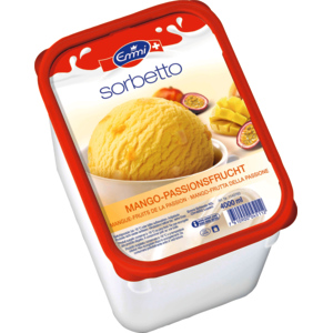 Emmi Sorbetto Mango-Passionsfrucht, 4 l Emmi Sorbetto Mango-Passionsfrucht, 4 l
