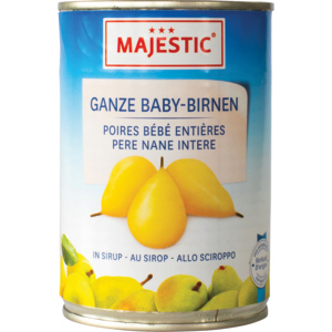 Majestic Baby Birnen ganz, 420 g Majestic Baby Birnen ganz, 420 g