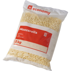 Economy Mozzarella 42%, gerieben, 2 kg Economy Mozzarella 42%, gerieben, 2 kg
